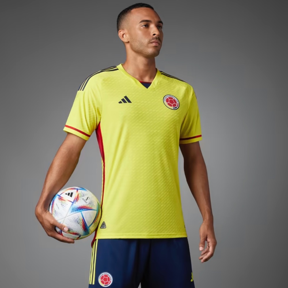 Adidas Men's Colombia Home Authentic Soccer/Futbol Jersey - Small